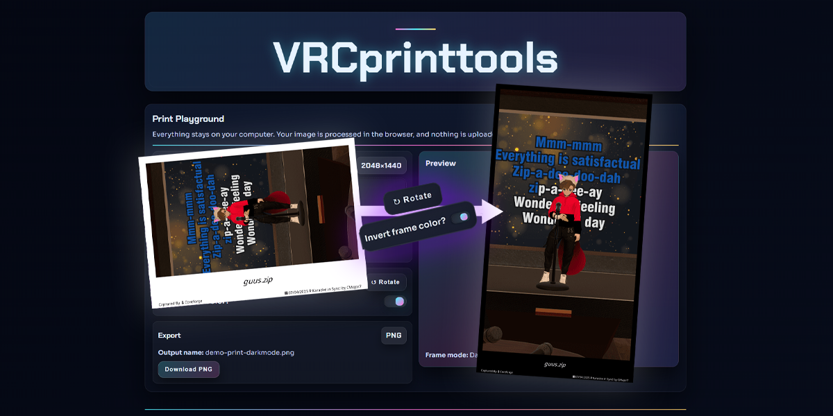 VRCprinttools - Vrchat print editor